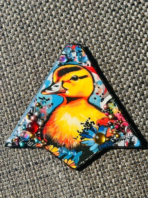 Grand pendentif Canard fleuri ou accessoire création de bijoux